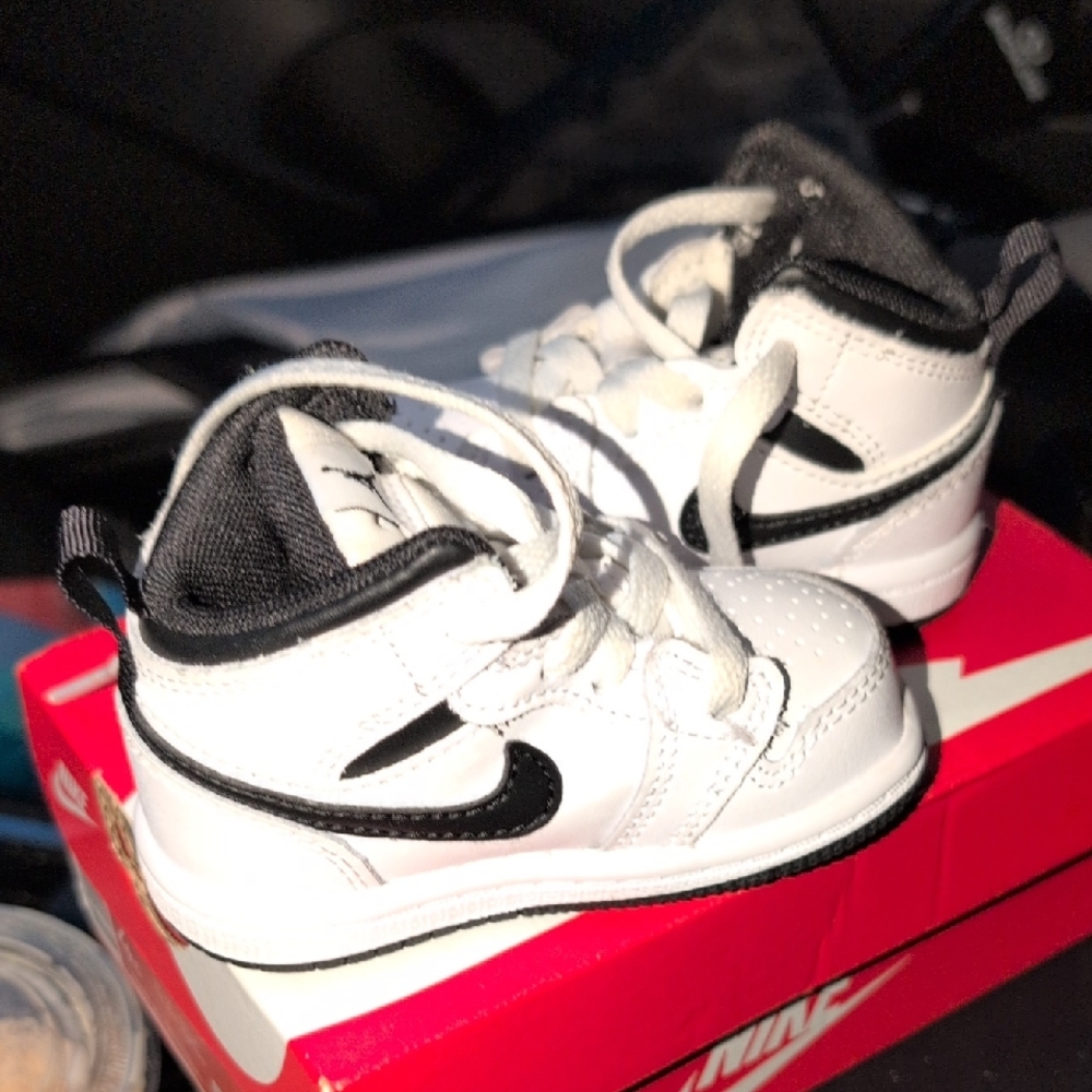 Nike Kids Black and White High-Top Sneakers